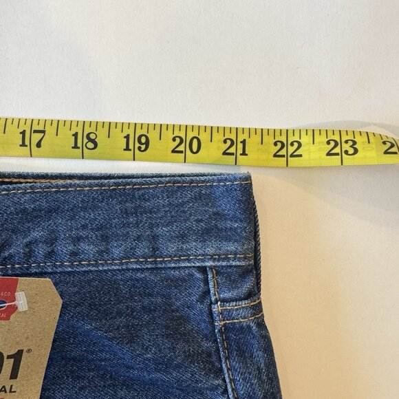 Levi 501 Jeans New Mens Original Straight Leg Button Fly NWT W42 L30 Dark Wash - Picture 11 of 12